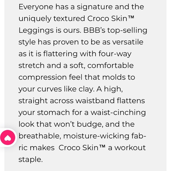 Booty by Brabants Bright Pink Crocodile Skin Leggings Textured Stretch Workout - Picture 11 of 15